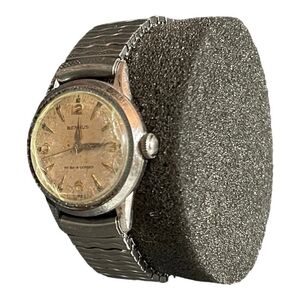 Men's Wristwatch Vintage BENRUS Shock Absorbing Watch Stainless Steel Band Watch